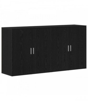 vidaXL Sideboard 2 pcs Black Oak 79 x 38 x 80 cm Engineered Wood