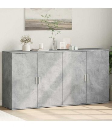 vidaXL Sideboards 2 pcs Concrete Grey 79x38x80 cm Engineered Wood