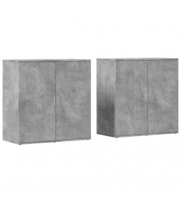vidaXL Sideboards 2 pcs Concrete Grey 79x38x80 cm Engineered Wood