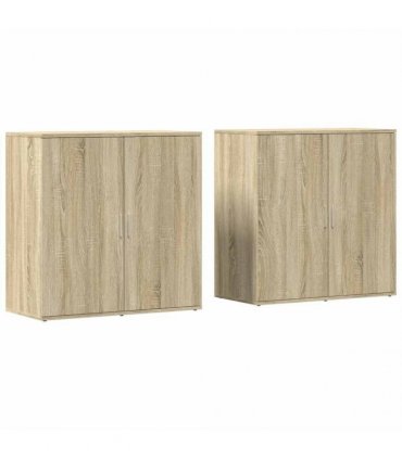 vidaXL Sideboards 2 pcs Sonoma Oak 79x38x80 cm Engineered Wood