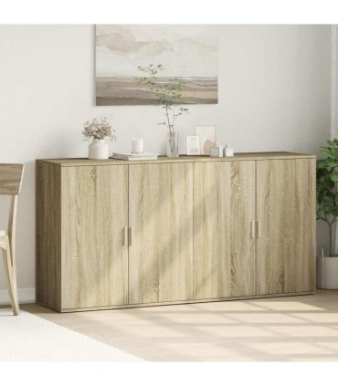 vidaXL Sideboards 2 pcs Sonoma Oak 79x38x80 cm Engineered Wood