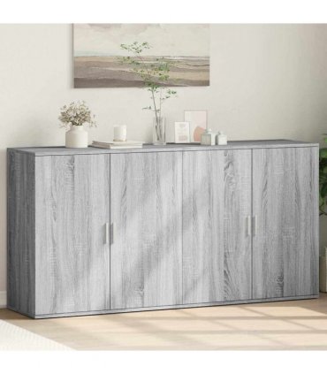 vidaXL Sideboards 2 pcs Grey Sonoma 79x38x80 cm Engineered Wood