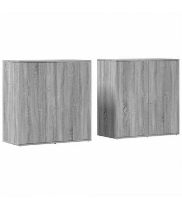 vidaXL Sideboards 2 pcs Grey Sonoma 79x38x80 cm Engineered Wood