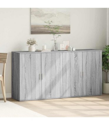 vidaXL Sideboards 2 pcs Grey Sonoma 79x38x80 cm Engineered Wood