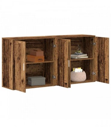 vidaXL Sideboard 2 pcs Old Wood 79 x 38 x 80 cm Engineered Wood