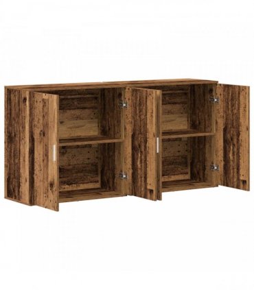 vidaXL Sideboard 2 pcs Old Wood 79 x 38 x 80 cm Engineered Wood