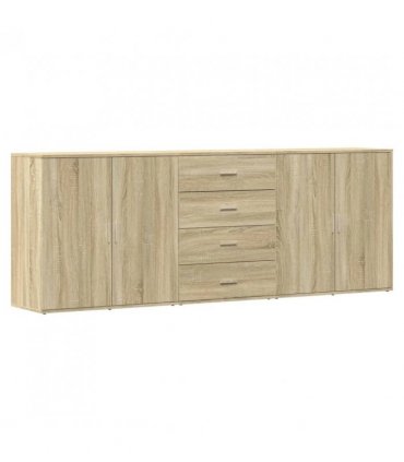 vidaXL Sideboards 3 pcs Sonoma Oak Engineered Wood — V0671983116