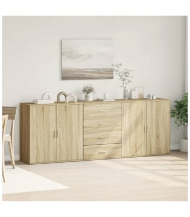 vidaXL Sideboards 3 pcs Sonoma Oak Engineered Wood — V0671983116