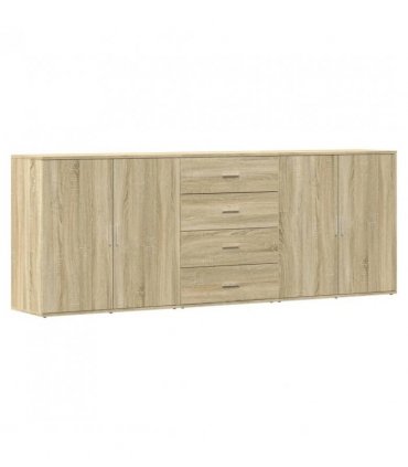 vidaXL Sideboards 3 pcs Sonoma Oak Engineered Wood — V0671983116