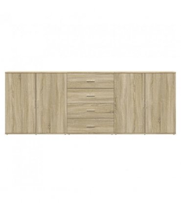 vidaXL Sideboards 3 pcs Sonoma Oak Engineered Wood — V0671983116