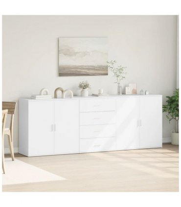 vidaXL Sideboards 3 pcs White Engineered Wood — V0671983117