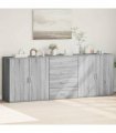 vidaXL Sideboards 3 pcs Grey Sonoma Engineered Wood — V0671983118