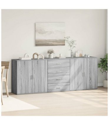 vidaXL Sideboards 3 pcs Grey Sonoma Engineered Wood — V0671983118