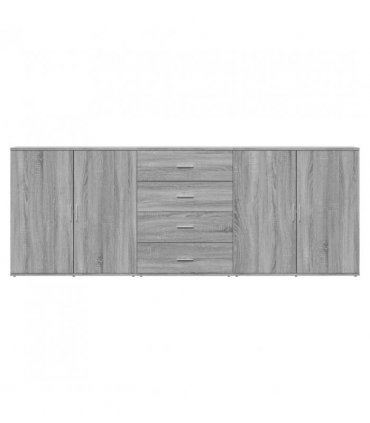 vidaXL Sideboards 3 pcs Grey Sonoma Engineered Wood — V0671983118