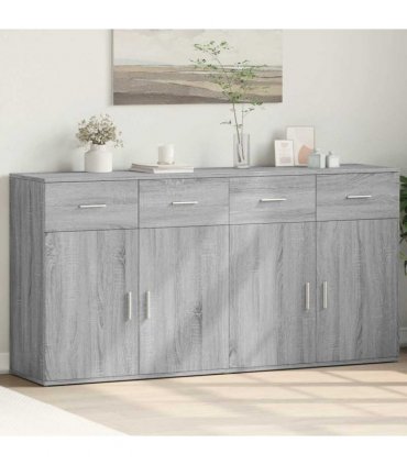 vidaXL Sideboards 2 pcs Grey Sonoma 79x38x80 cm Engineered Wood — V0671983120