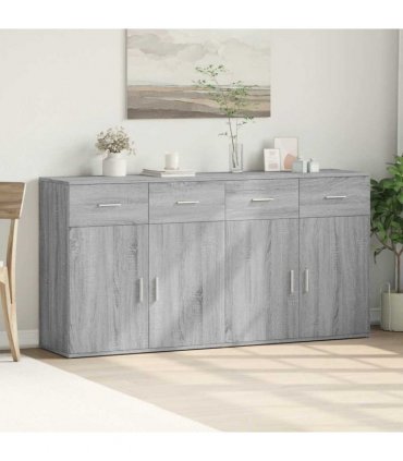 vidaXL Sideboards 2 pcs Grey Sonoma 79x38x80 cm Engineered Wood — V0671983120
