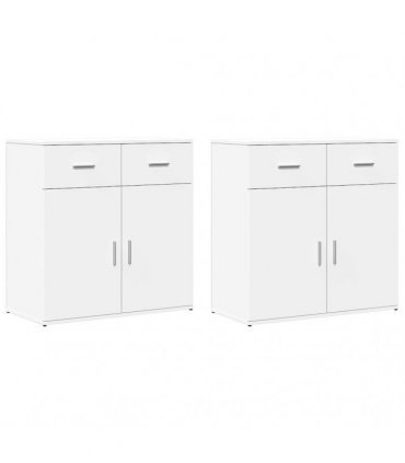 vidaXL Sideboards 2 pcs White 79x38x80 cm Engineered Wood — V0671983121