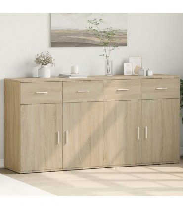 vidaXL Sideboards 2 pcs Sonoma Oak 79x38x80 cm Engineered Wood — V0671983123