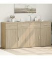 vidaXL Sideboards 2 pcs Sonoma Oak 79x38x80 cm Engineered Wood — V0671983123