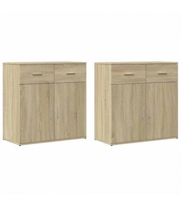 vidaXL Sideboards 2 pcs Sonoma Oak 79x38x80 cm Engineered Wood — V0671983123