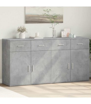 vidaXL Sideboards 2 pcs Concrete Grey 79x38x80 cm Engineered Wood — V0671983124