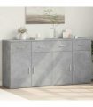 vidaXL Sideboards 2 pcs Concrete Grey 79x38x80 cm Engineered Wood — V0671983124