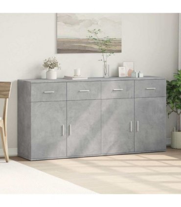 vidaXL Sideboards 2 pcs Concrete Grey 79x38x80 cm Engineered Wood — V0671983124