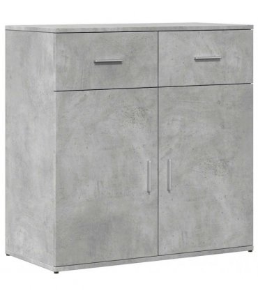 vidaXL Sideboards 2 pcs Concrete Grey 79x38x80 cm Engineered Wood — V0671983124