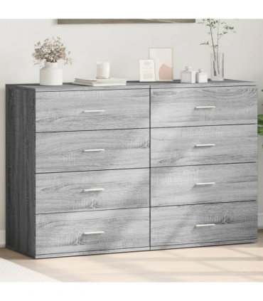 vidaXL Sideboards 2 pcs Grey Sonoma 60x39x80 cm Engineered Wood