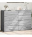 vidaXL Sideboards 2 pcs Grey Sonoma 60x39x80 cm Engineered Wood