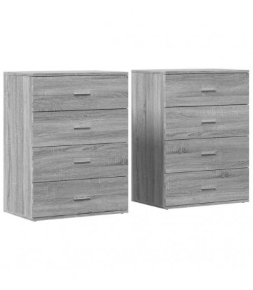 vidaXL Sideboards 2 pcs Grey Sonoma 60x39x80 cm Engineered Wood