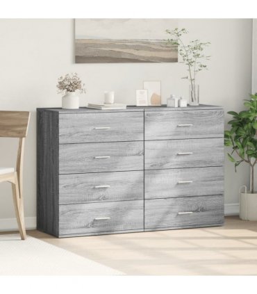 vidaXL Sideboards 2 pcs Grey Sonoma 60x39x80 cm Engineered Wood