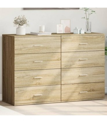 vidaXL Sideboards 2 pcs Sonoma Oak 60x39x80 cm Engineered Wood