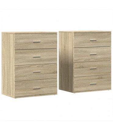 vidaXL Sideboards 2 pcs Sonoma Oak 60x39x80 cm Engineered Wood