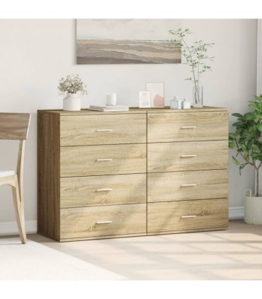 vidaXL Sideboards 2 pcs Sonoma Oak 60x39x80 cm Engineered Wood