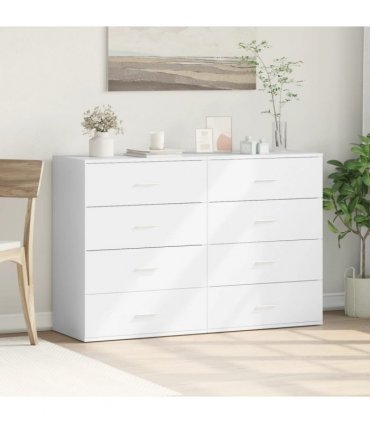 vidaXL Sideboards 2 pcs White 60x39x80 cm Engineered Wood