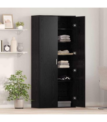 vidaXL Highboard Black oak 80 x 35 x 180 cm Engineered wood