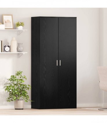 vidaXL Highboard with Shelf Black oak 80 x 39 x 178 cm Engineered wood