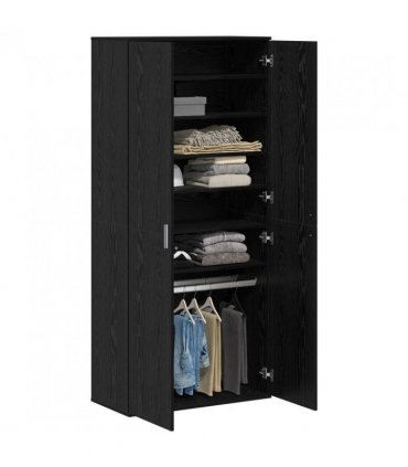 vidaXL Highboard with Shelf Black oak 80 x 39 x 178 cm Engineered wood