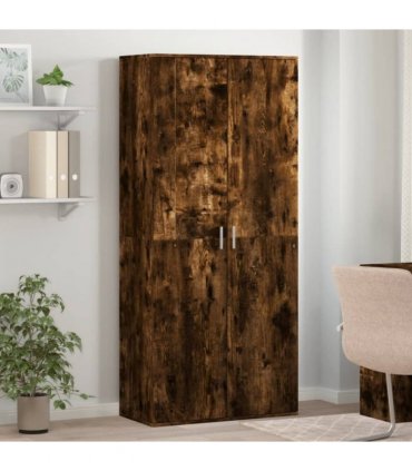 vidaXL Shoe Cabinet Smoked Oak 80x39x178 cm Engineered Wood