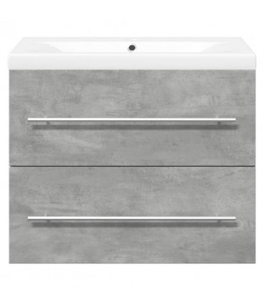 vidaXL 2 Piece Bathroom Furniture Set Concrete Grey Engineered Wood — Size: 60 x 38.5 x 48 cm, Model: without faucet