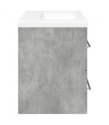 vidaXL 2 Piece Bathroom Furniture Set Concrete Grey Engineered Wood — Size: 60 x 38.5 x 48 cm, Model: without faucet