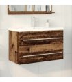 vidaXL Bathroom Sink Cabinet 2 pcs Old Wood 80 x 38.5 x 48 cm — Model: without faucet