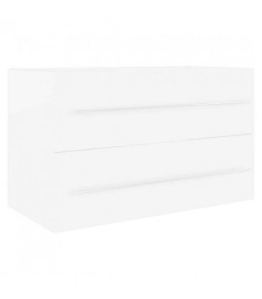 vidaXL Sink Cabinet with Built-in Basin White Engineered Wood — Size: 80 x 38.5 x 48 cm, Model: without faucet