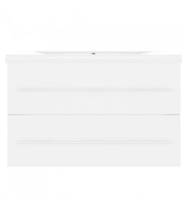 vidaXL Sink Cabinet with Built-in Basin White Engineered Wood — Size: 80 x 38.5 x 48 cm, Model: without faucet