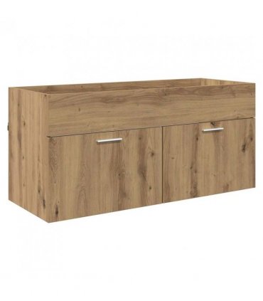 vidaXL Bathroom Cabinet Artisan Oak 100 x 38.5 x 46 cm Engineered Wood — Model: with faucet
