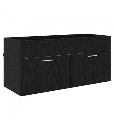 vidaXL Bathroom Cabinet Black Oak 100 x 38.5 x 46 cm Engineered Wood — Model: without faucet
