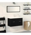vidaXL Bathroom Cabinet Black Oak 90 x 38.5 x 46 cm Engineered Wood — Model: with faucet