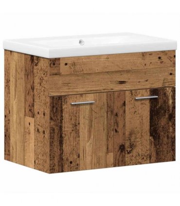 vidaXL Bathroom Cabinet with Drawer Wall-mounted Engineered W — Colour: Old wood, Size: 60 x 38.5 x 46 cm, Model: without faucet