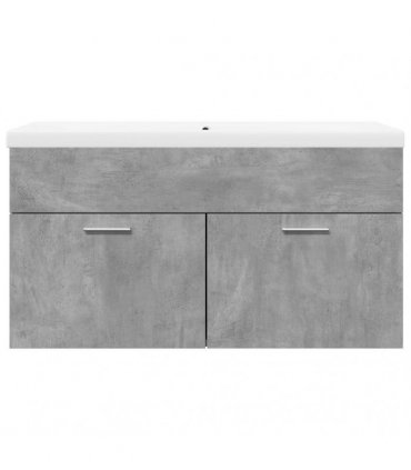 vidaXL Bathroom Sink Cabinet with Built-in Basin Concrete Grey — Size: 90 x 38.5 x 46 cm, Model: without faucet